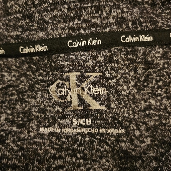 Calvin Klein Heathered Black Long Sleeve Shirt w Pocket Women's Small S Sweater - Picture 6 of 7